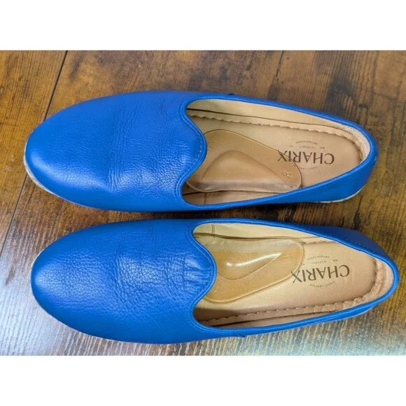 Charix Slip-On Cobalt Blue Leather Shoes Womens US 11/Eu 42 Travel Work Casual - Picture 3 of 11